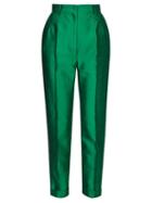 Matchesfashion.com Dolce & Gabbana - Turned Up Cuff Straight Leg Trousers - Womens - Green