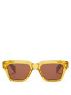 Mens Eyewear Jacques Marie Mage - Fellini Square Acetate Sunglasses - Mens - Yellow