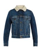 Saint Laurent Denim And Shearling Jacket