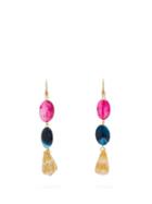 Matchesfashion.com Carolina Herrera - Stone & Shell Drop Earrings - Womens - Orange