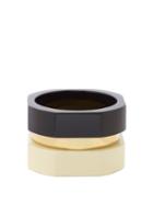 Matchesfashion.com Objet Singulier - Geometric Tri Colour Wood And Brass Bracelet - Womens - Black White