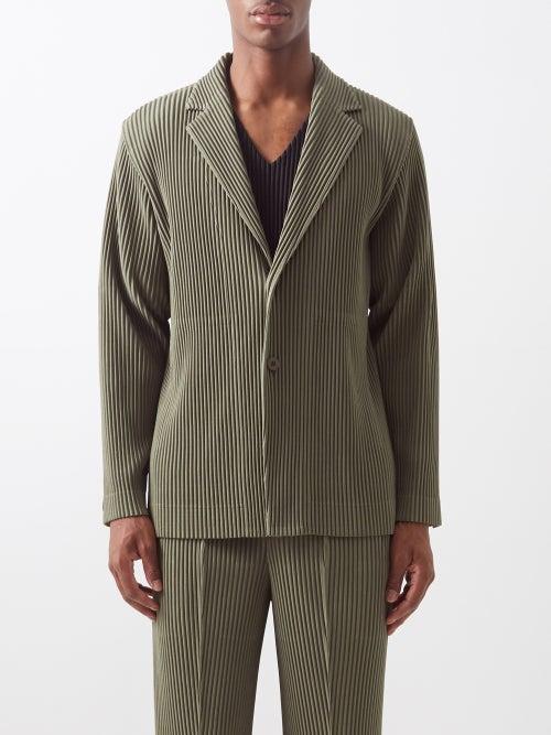 Homme Pliss Issey Miyake - Technical-pleated Suit Jacket - Mens - Green