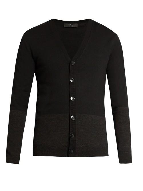 Helbers V-neck Contrast-panel Cardigan