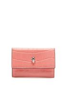 Alexander Mcqueen - Crocodile-effect Leather Cardholder - Womens - Pink