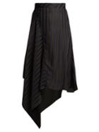 Palmer/harding Asymmetric Striped Jacquard Midi Skirt