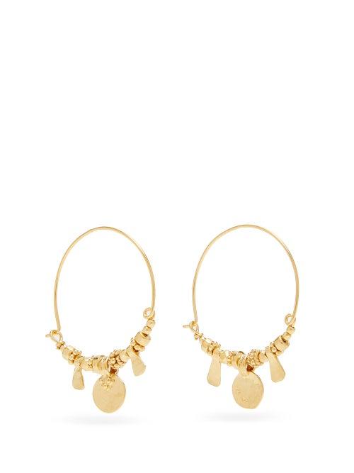 Matchesfashion.com Katerina Makriyianni - Beaded Gold-vermeil Hoop Earrings - Womens - Gold