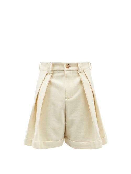 S.s. Daley - Vivek Double-pleated Wide-leg Wool Shorts - Mens - White