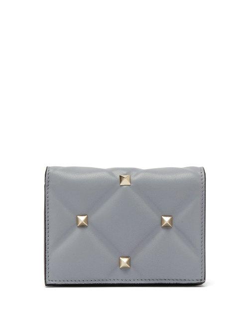 Matchesfashion.com Valentino - Candystud Leather Purse - Womens - Light Blue