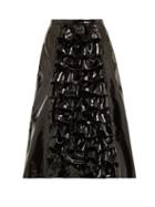 Matchesfashion.com Christopher Kane - Ruffled Patent Leather Skirt - Womens - Black