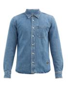 Matchesfashion.com Ami - Logo-patch Denim Shirt - Mens - Blue