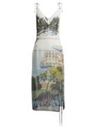 Matchesfashion.com Altuzarra - Ponza Silk Chiffon Midi Dress - Womens - Blue Multi