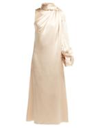 Matchesfashion.com Hillier Bartley - Draped Silk Satin One Shoulder Dress - Womens - Ivory