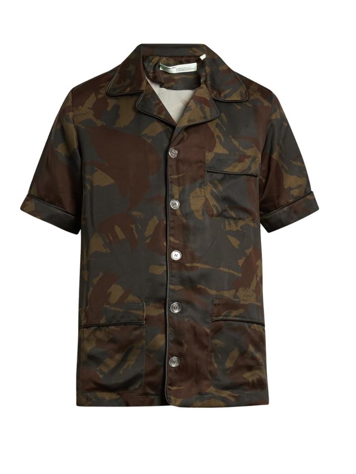 Off-white Camouflage-print Short-sleeved Shirt