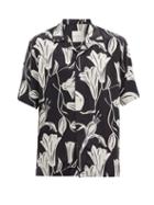 Matchesfashion.com Paul Smith - Cuban-collar Floral-print Fluid-poplin Shirt - Mens - Black White