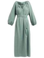Matchesfashion.com Loup Charmant - Textured Organic Cotton Gauze Midi Dress - Womens - Green
