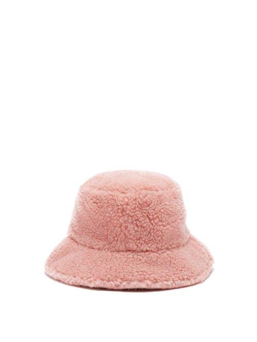 Matchesfashion.com Federica Moretti - Fleece Bucket Hat - Womens - Pink