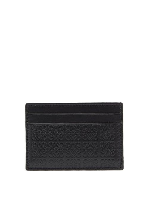 Loewe - Anagram-debossed Leather Cardholder - Mens - Black