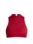 Matchesfashion.com Solid & Striped - The Tiffany High Neck Bikini Top - Womens - Red