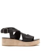 Matchesfashion.com A.p.c. - Rita Crossover Leather Flatform Sandals - Womens - Black
