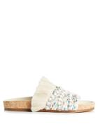 Chloé Nolan Embroidered And Fringed Slides