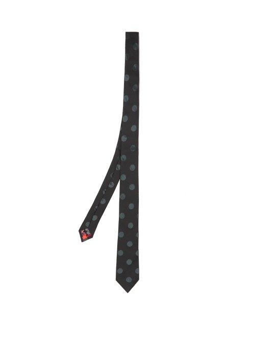 Matchesfashion.com Paul Smith - Polka Dot Embroidered Silk Tie - Mens - Green