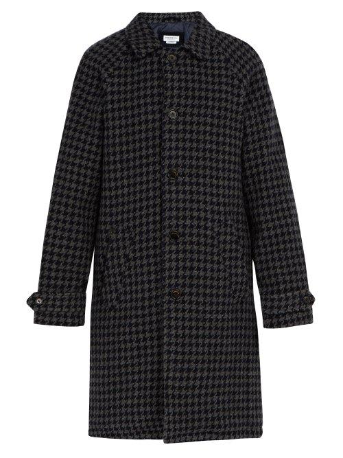 Matchesfashion.com Presidents - Houndstooth Wool Overcoat - Mens - Navy Multi