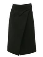 Matchesfashion.com Wardrobe. Nyc - Release 05 Wool Wrap Midi Skirt - Womens - Black
