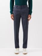 Sunspel - Pleated Merino Suit Trousers - Mens - Navy