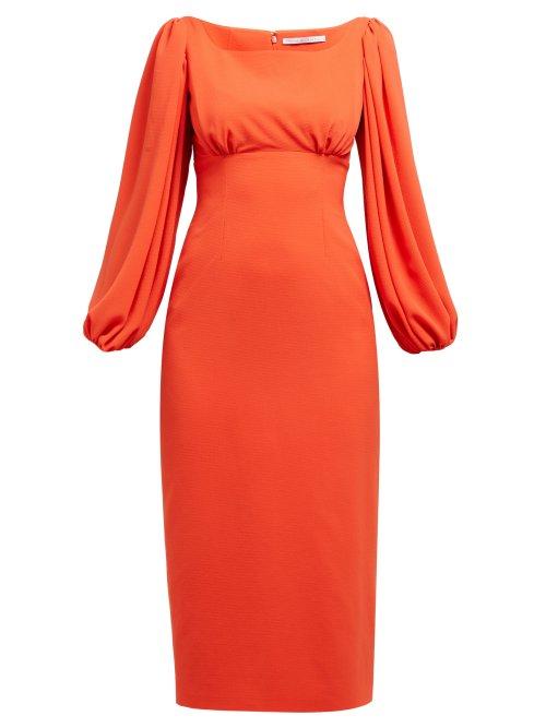 Matchesfashion.com Emilia Wickstead - Magita Empire Waist Dress - Womens - Orange