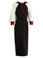 Roksanda Alten Contrast-sleeve Crepe Pencil Dress