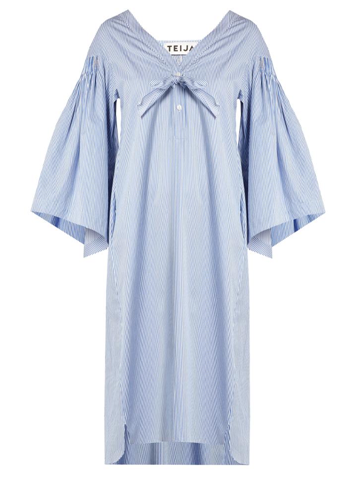 Teija V-neck Striped Cotton Dress