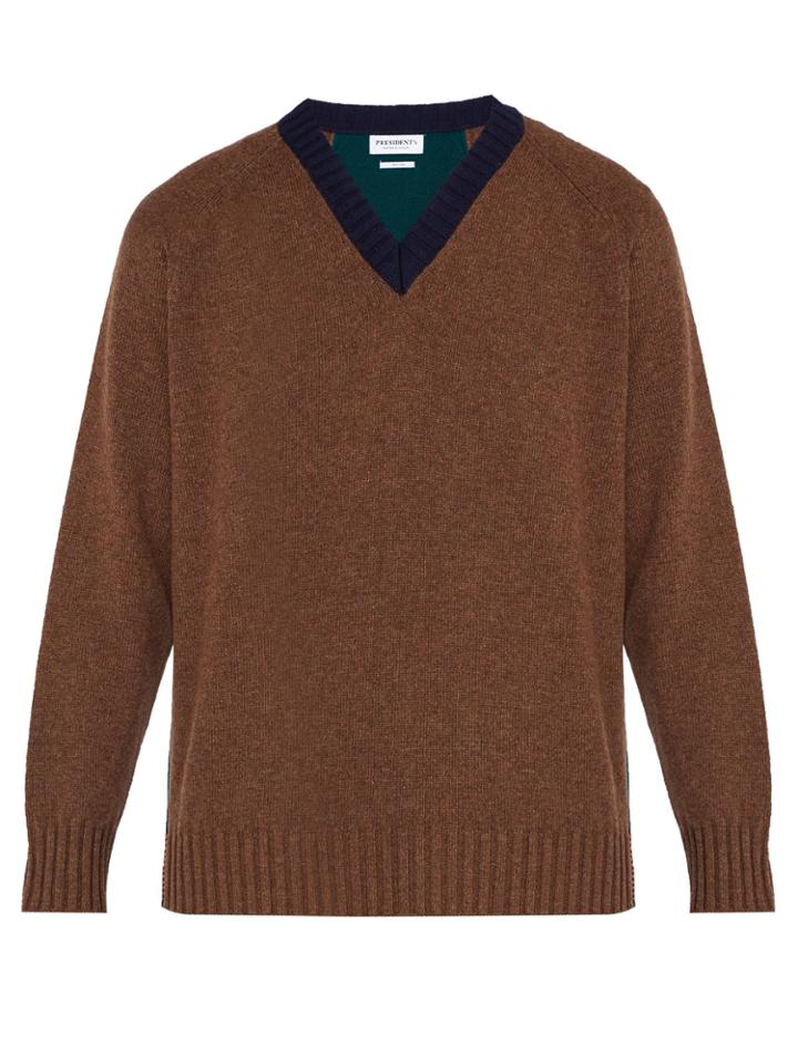 Presidents Wool V-neck Sweater