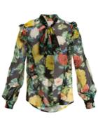 Preen By Thornton Bregazzi Billy Tie-neck Floral-print Silk-chiffon Blouse