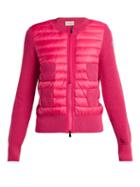 Matchesfashion.com Moncler - Wool And Quilted Shell Jacket - Womens - Pink