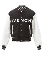 Mens Rtw Givenchy - Logo-appliqu Wool-blend Varsity Jacket - Mens - Black