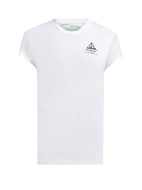 Matchesfashion.com Off-white - Logo Print Cotton Jersey T Shirt - Womens - White