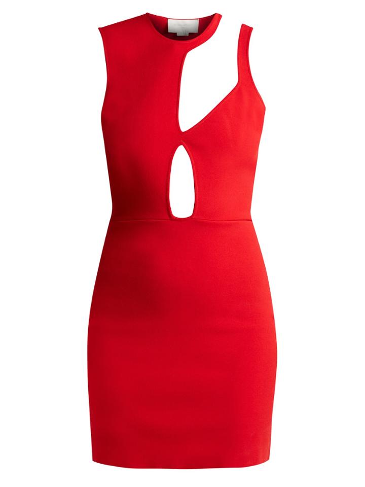 Esteban Cortázar Asymmetric Cut-out Knit Mini Dress