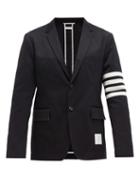 Matchesfashion.com Thom Browne - Striped Single Breasted Cotton Twill Blazer - Mens - Navy