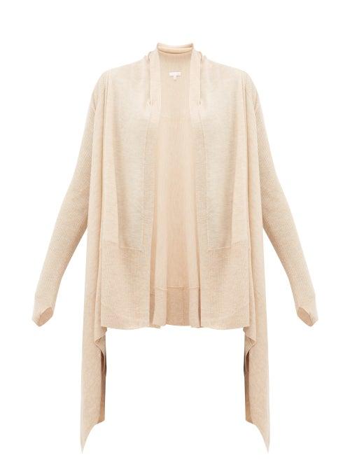 Matchesfashion.com Skin - Mineta Waterfall Hem Wool Blend Cardigan - Womens - Beige
