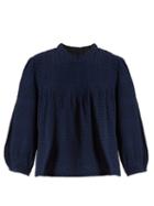 Matchesfashion.com Ace & Jig - Mallorca Bell Sleeved Cotton Gauze Top - Womens - Navy