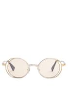 Matchesfashion.com Kuboraum - Round Frame Metal Sunglasses - Mens - Gold