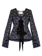 Erdem Mila Tie-front Floral-jacquard Jacket
