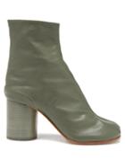 Maison Margiela - Tabi Cylindrical-heel Leather Boots - Womens - Green