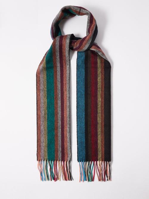 Paul Smith - All Over Stripe Wool-blend Scarf - Mens - Multi