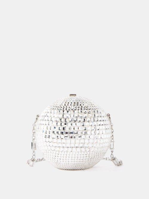 Judith Leiber - Disco Ball Crystal-embellished Clutch Bag - Womens - Silver
