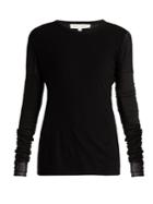 Pswl Long-sleeved Cotton-gauze Top