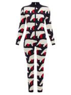 Matchesfashion.com Perfect Moment - Bear Intarsia Merino Wool All In One Suit - Womens - Navy