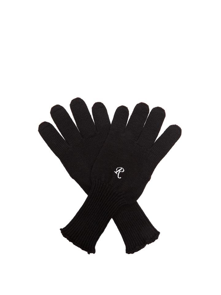 Raf Simons Embroidered Wool-knit Gloves