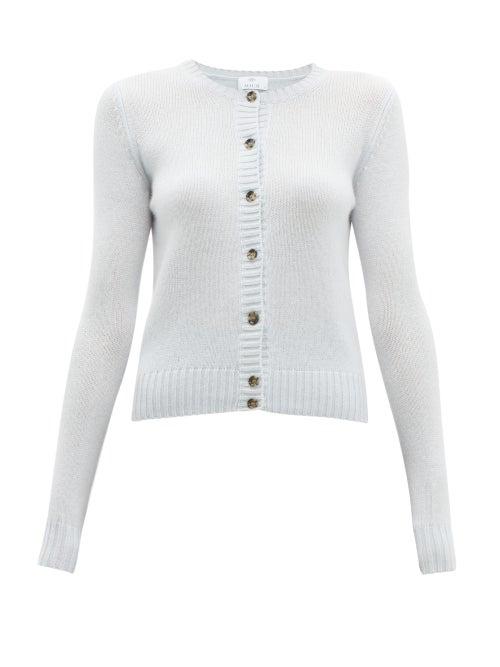 Matchesfashion.com Allude - Round Neck Cashmere Cardigan - Womens - Light Blue