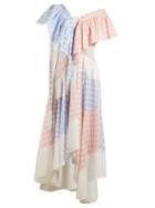 Matchesfashion.com Loewe - Gingham Patchwork Cotton Dress - Womens - Pink Multi